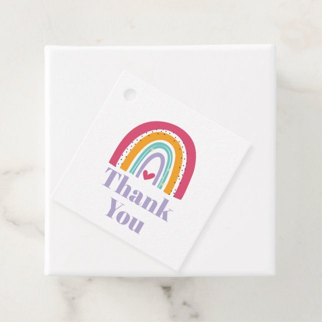 Rainbow Bright Birthday Party Favour Tags (In Situ)