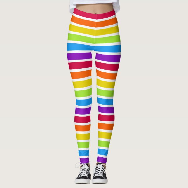 Rainbow Bright Colourful Leggings (Front)