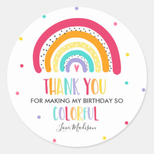 Rainbow Bright Party Favour Classic Round Sticker