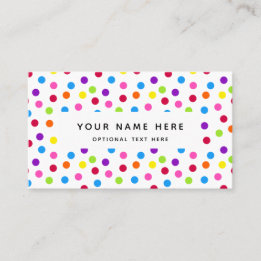 Rainbow Bright Polka Dots Confetti Pattern Business Card