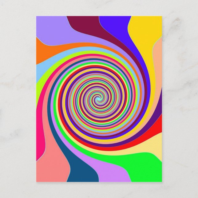 Rainbow bright psychedelic swirl postcard (Front)