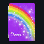Rainbow bright purple girls named ipad cover<br><div class="desc">Perfect to protect your kid girls ipad screen. Add your name to this ipad case. Currently reads Dianna. This original bright rainbow purple graphic case is designed by Sarah Trett.</div>
