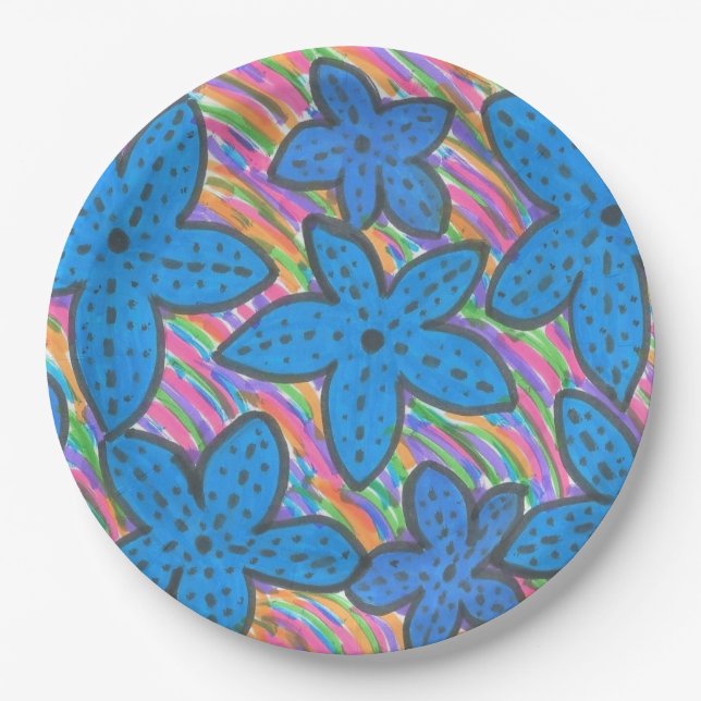 Rainbow Bright Starfish Paper Plates (Front)