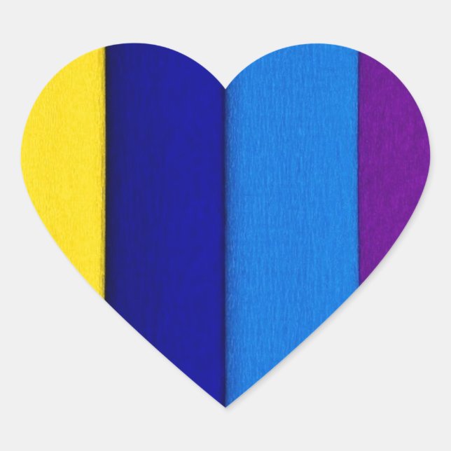 Rainbow bright stripes heart sticker (Front)