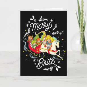 Rainbow Brite Christmas Merry And Brite Sleigh Rid Card