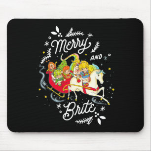 Rainbow Brite Christmas Merry And Brite Sleigh Rid Mouse Pad