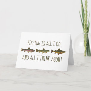 Rainbow Brown Brook Trout Fishing Quote Card