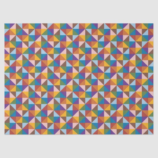 Rainbow, Brown, Pink and Blue Pinwheel Tissue Paper (Front)