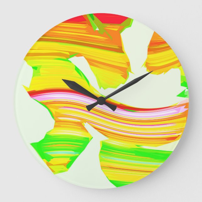 Rainbow brush large clock (Front)