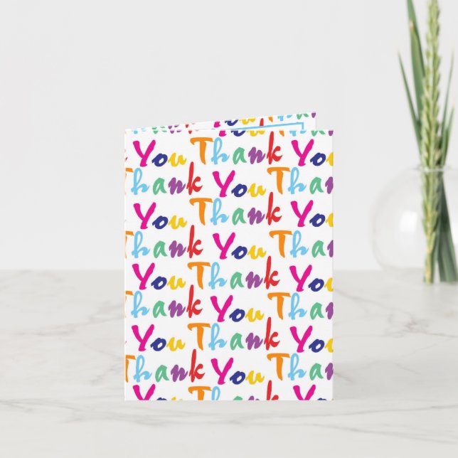 Rainbow Brushstroke Gratitude Thank You Card (Front)