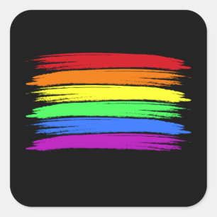 Rainbow Brushstroke LGBT Sticker
