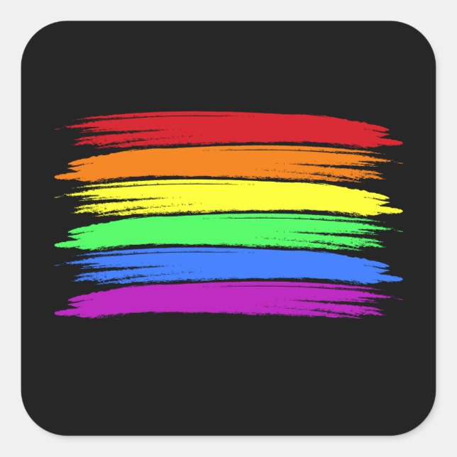 Rainbow Brushstroke LGBT Sticker (Front)