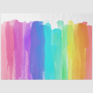 Rainbow Brushstrokes Artist Colourful Watercolors Tissue Paper