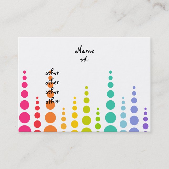 Rainbow Bubble Dots Business Card (Front)