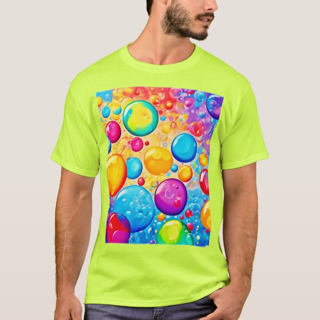Rainbow Bubble Pop Art T-Shirt (Front)