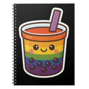 Rainbow Bubble Tea LGBTQ+ Pride Notebook