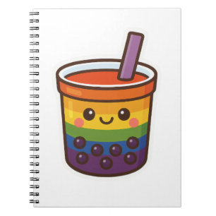 Rainbow Bubble Tea LGBTQ+ Pride Notebook