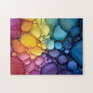 Rainbow Bubble Texture Fluid Art Jigsaw Puzzle