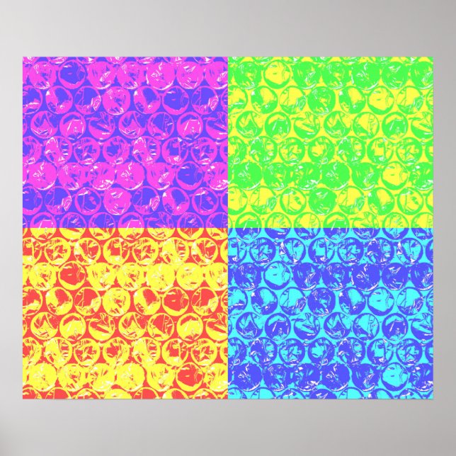 Rainbow bubble wrap pop art poster (Front)