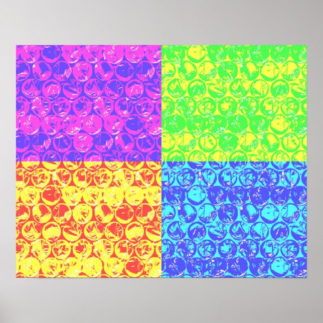 Rainbow bubble wrap pop art poster (Front)