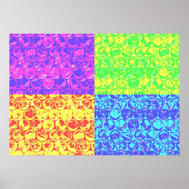 Rainbow bubble wrap pop art poster (Front)