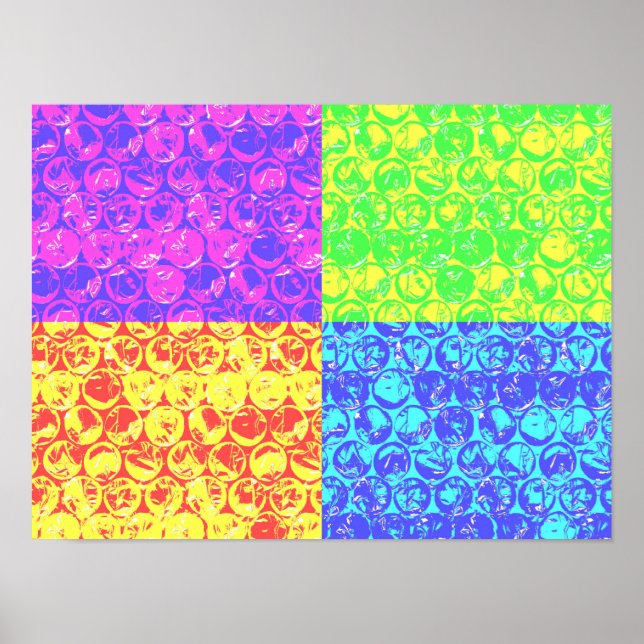 Rainbow bubble wrap pop art poster (Front)