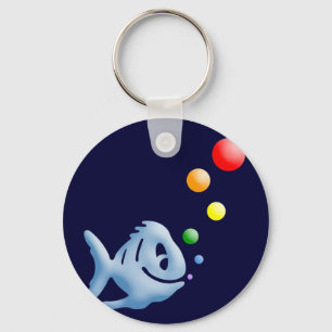 rainbow bubblefish key ring
