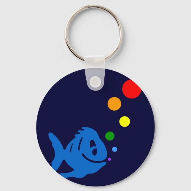rainbow bubblefish key ring (Front)