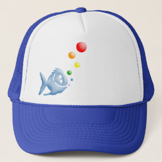rainbow bubblefish trucker hat