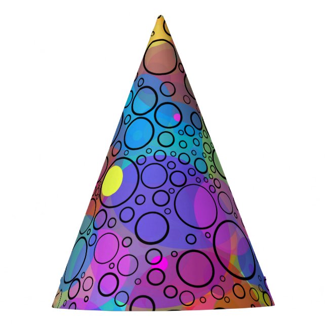 Rainbow Bubbles II Party Hat (Front)