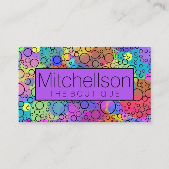 Rainbow Bubbles II RF Business Card (Front)