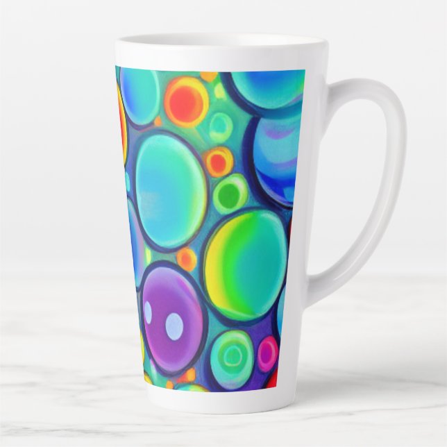 Rainbow Bubbles Latte Mug (Right)