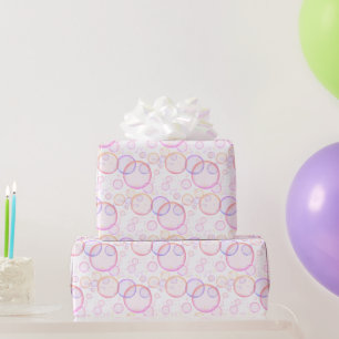 Rainbow Bubbles On White Wrapping Paper