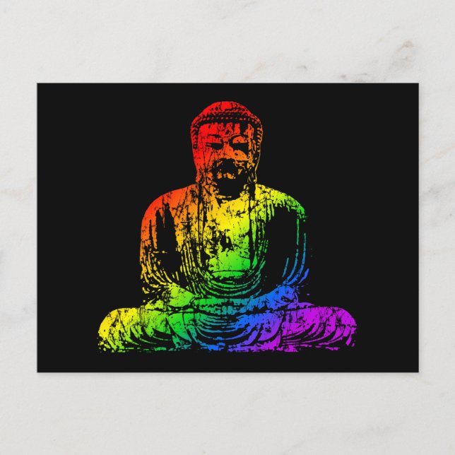 Rainbow Buddha Statue Postcard (Front)