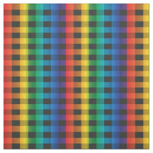 Rainbow Buffalo Plaid Fabric