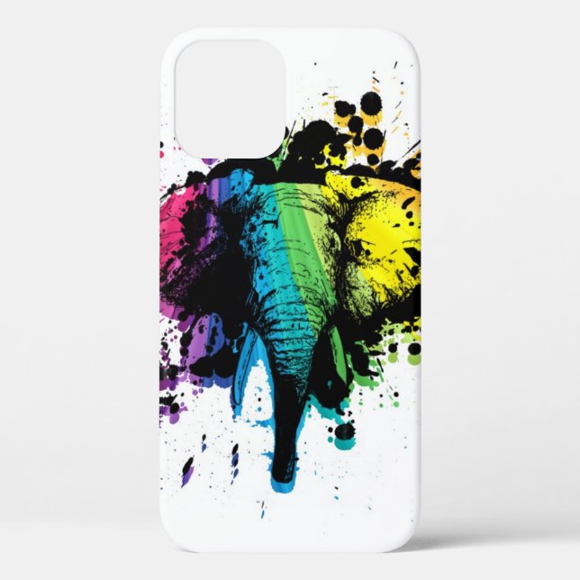 Rainbow Bull Elephant Abstract Design Case-Mate iP Case-Mate iPhone Case (Back)