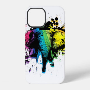 Rainbow Bull Elephant Abstract iPhone 12 Case