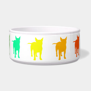 Rainbow Bull Terrier Pet Bowl