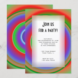 Rainbow Bullseye All Purpose Party Invitation