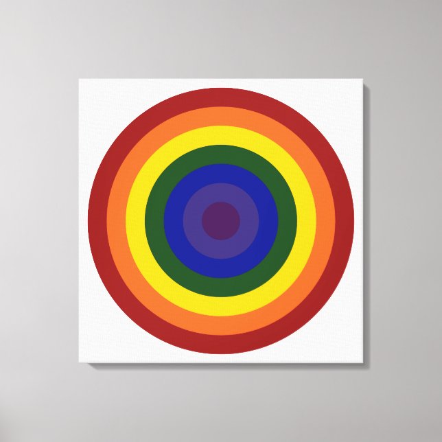 Rainbow Bullseye Canvas Print (Front)