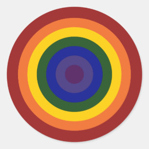 Rainbow Bullseye LGBT Classic Round Sticker