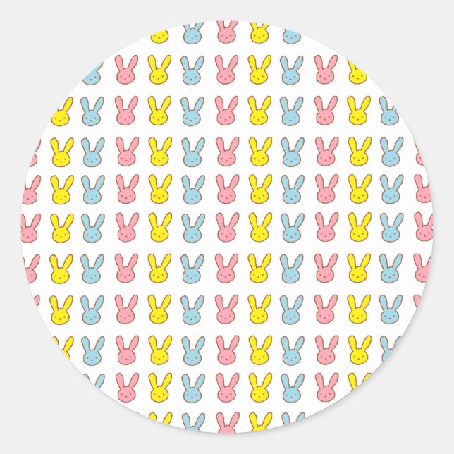 Rainbow Bunnies Classic Round Sticker (Front)