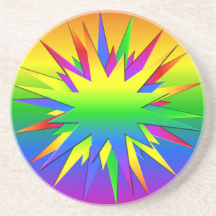 Rainbow Burst coaster, customise Coaster