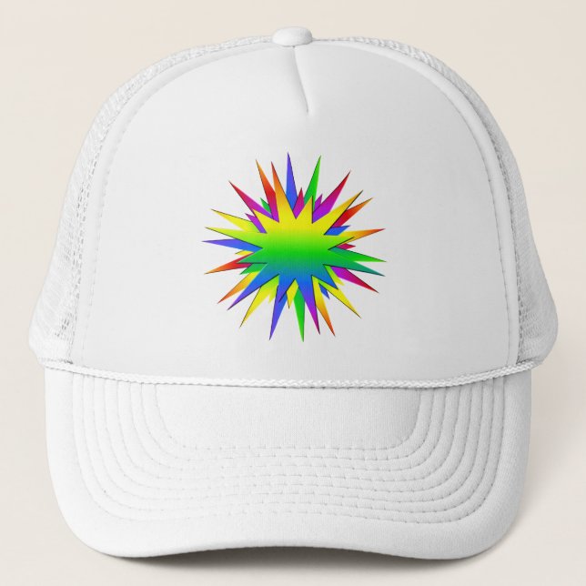 Rainbow Burst hat - choose colour (Front)