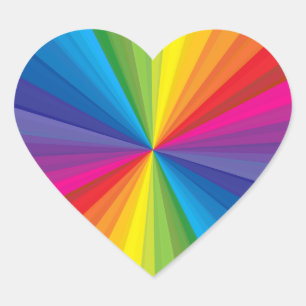 Rainbow Burst Heart Sticker