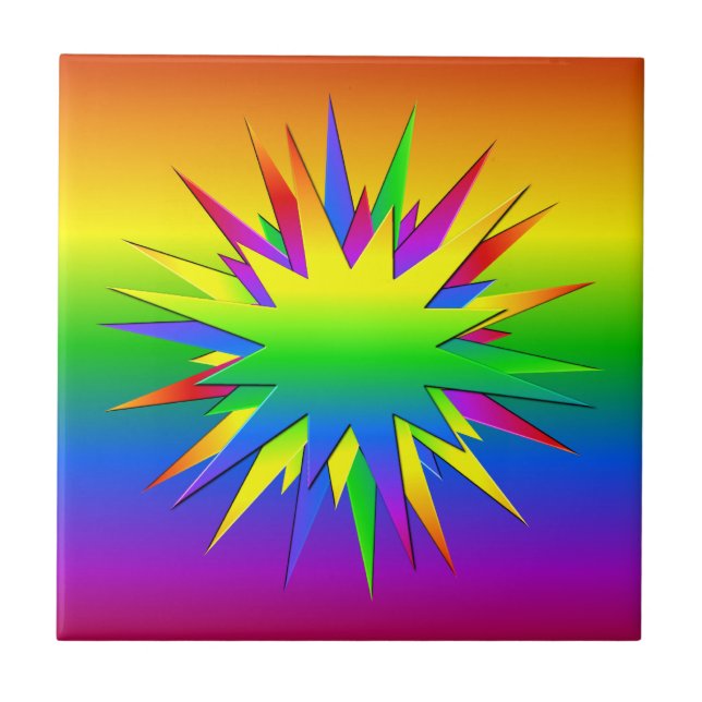 Rainbow Burst tile, customise Tile (Front)