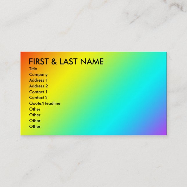 rainbow business card. M. Business Card (Front)