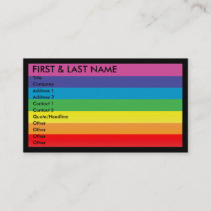 rainbow business card. M. Card