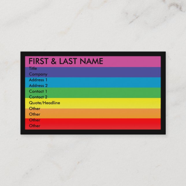 rainbow business card. M. Card (Front)