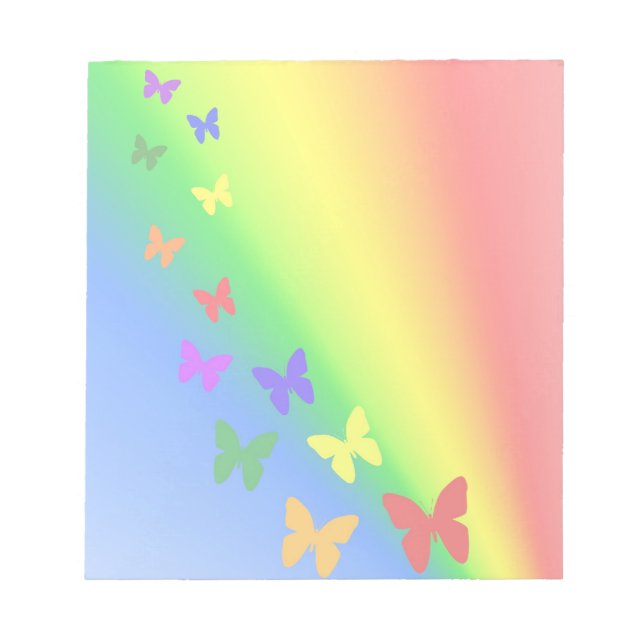 Rainbow Butterflies Notepad (Front)